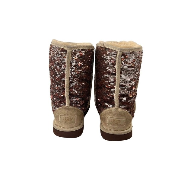 UGG Size 6 Gold Combo Classic Short Sequin Style 3353 Boots - Picture 5 of 6